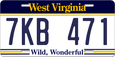 WV license plate 7KB471
