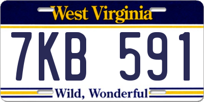 WV license plate 7KB591