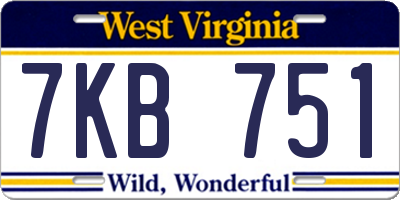 WV license plate 7KB751