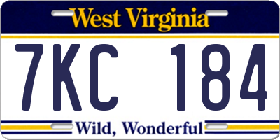WV license plate 7KC184