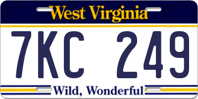 WV license plate 7KC249