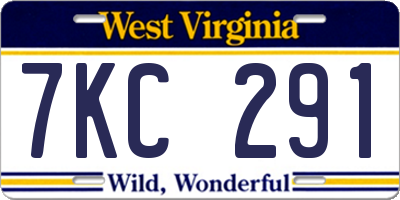 WV license plate 7KC291