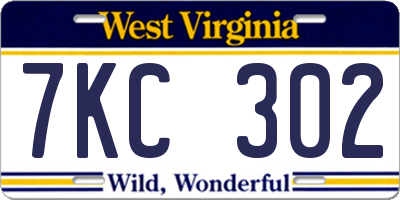 WV license plate 7KC302