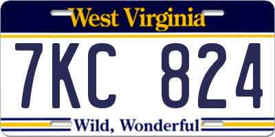 WV license plate 7KC824