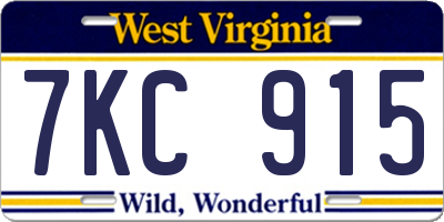 WV license plate 7KC915