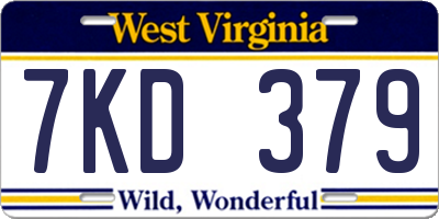 WV license plate 7KD379