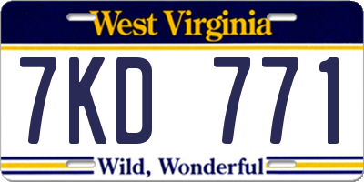WV license plate 7KD771