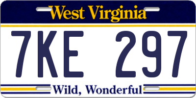 WV license plate 7KE297