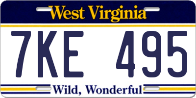 WV license plate 7KE495