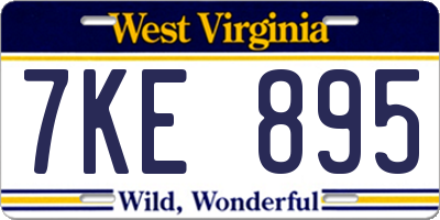 WV license plate 7KE895