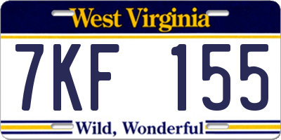 WV license plate 7KF155