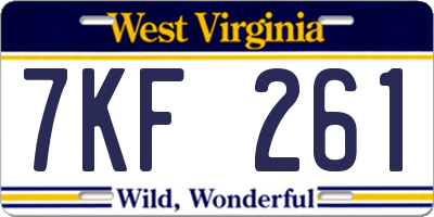 WV license plate 7KF261