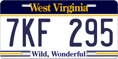 WV license plate 7KF295