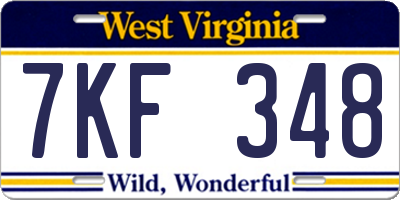 WV license plate 7KF348