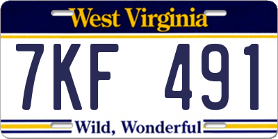 WV license plate 7KF491