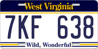 WV license plate 7KF638