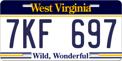 WV license plate 7KF697