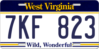 WV license plate 7KF823