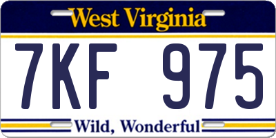 WV license plate 7KF975