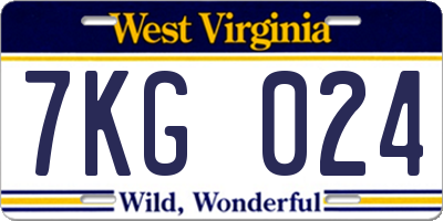 WV license plate 7KG024