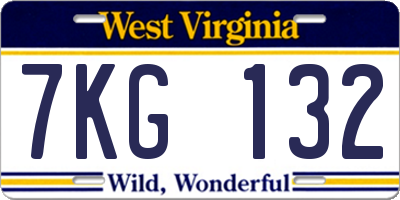 WV license plate 7KG132
