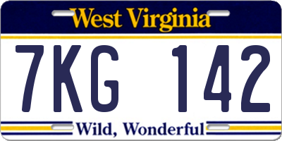 WV license plate 7KG142