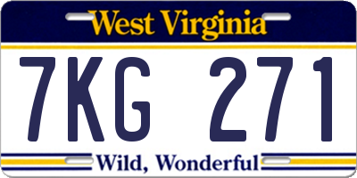 WV license plate 7KG271