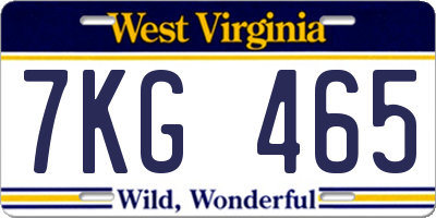 WV license plate 7KG465