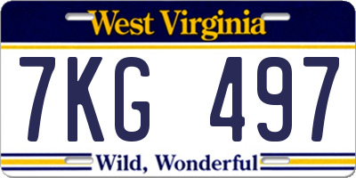 WV license plate 7KG497
