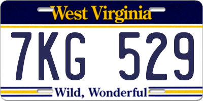 WV license plate 7KG529