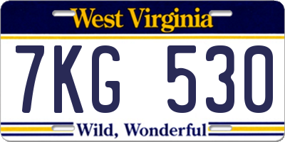 WV license plate 7KG530