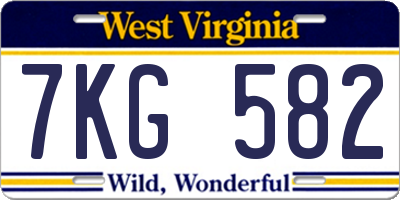 WV license plate 7KG582
