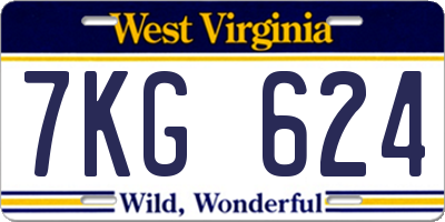 WV license plate 7KG624