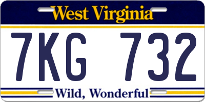 WV license plate 7KG732