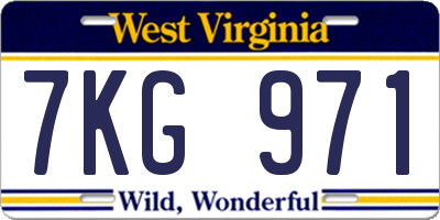 WV license plate 7KG971