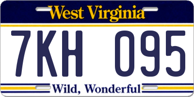 WV license plate 7KH095