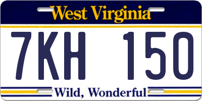 WV license plate 7KH150