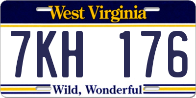 WV license plate 7KH176