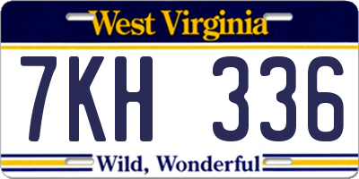 WV license plate 7KH336