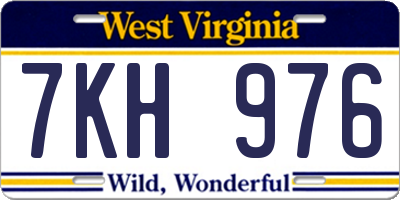 WV license plate 7KH976
