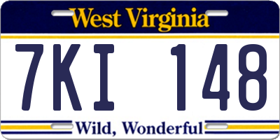 WV license plate 7KI148