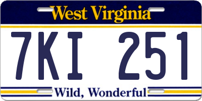 WV license plate 7KI251