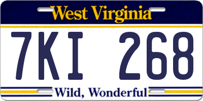 WV license plate 7KI268