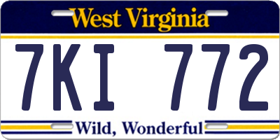 WV license plate 7KI772