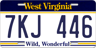 WV license plate 7KJ446