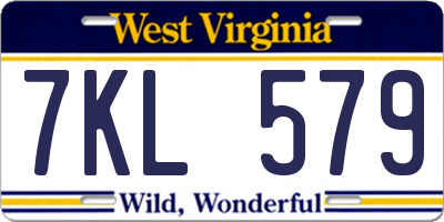 WV license plate 7KL579