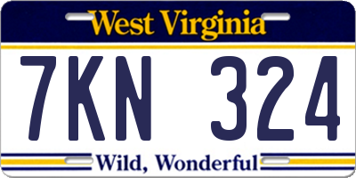WV license plate 7KN324