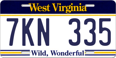 WV license plate 7KN335