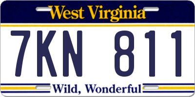 WV license plate 7KN811