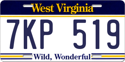 WV license plate 7KP519